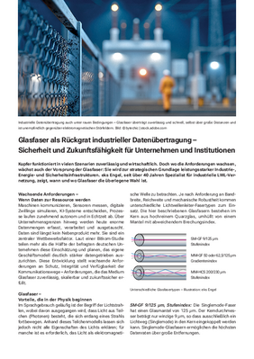 Glasfaser als Rückgrat industrieller Datenübertragung